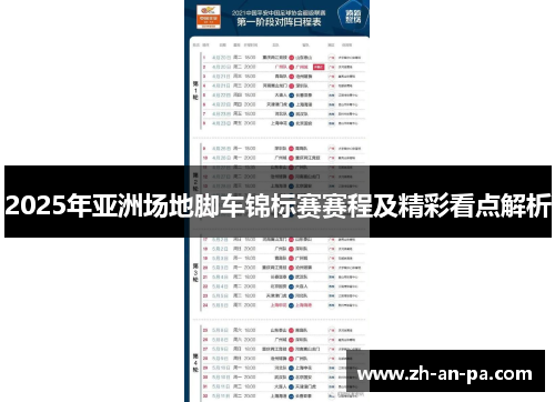 2025年亚洲场地脚车锦标赛赛程及精彩看点解析 2025年亚洲场地脚车锦标赛赛程及精彩看点解析