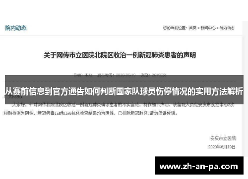 从赛前信息到官方通告如何判断国家队球员伤停情况的实用方法解析