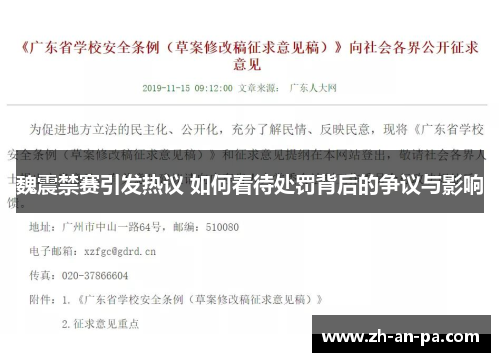 魏震禁赛引发热议 如何看待处罚背后的争议与影响